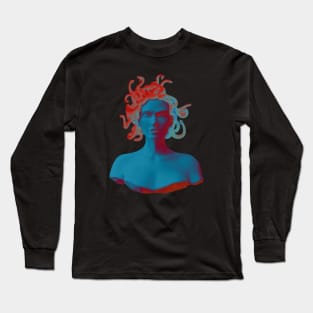 Medusa gorgon statue bust design - dark version Long Sleeve T-Shirt